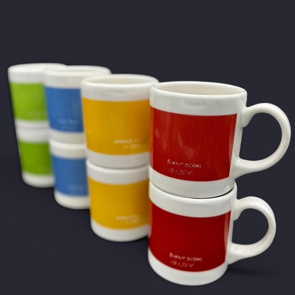 Pantone Mug Set Colorful Fishs Eddy stackable coffee cups 8 vintage kitchen